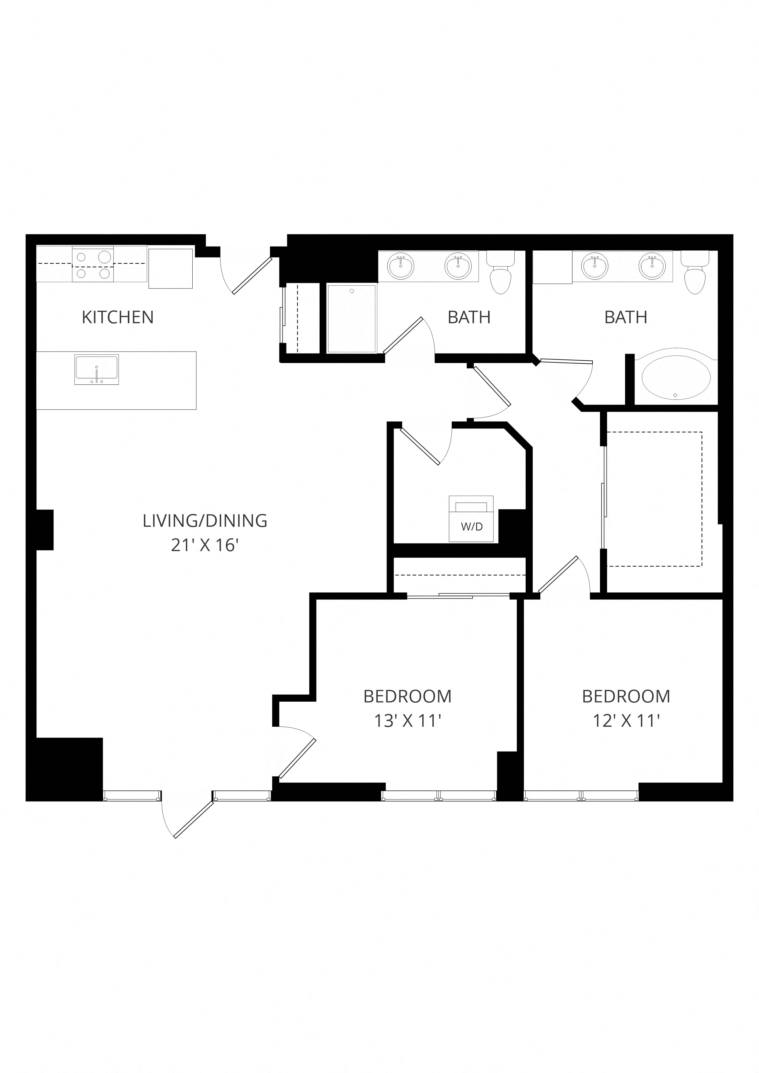 2x2 C5 floor plan